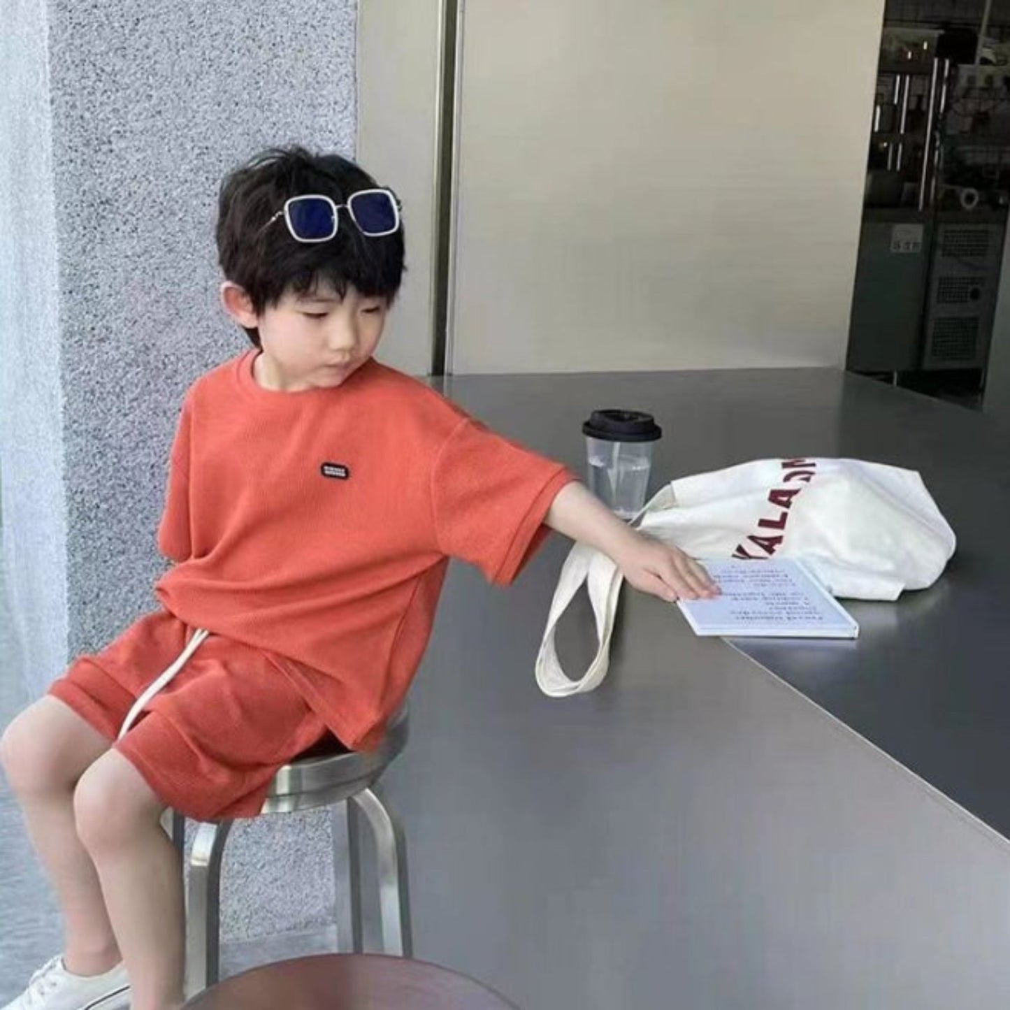 【メール便OK】トップス+ショートパンツセットアップ wrw25ss055