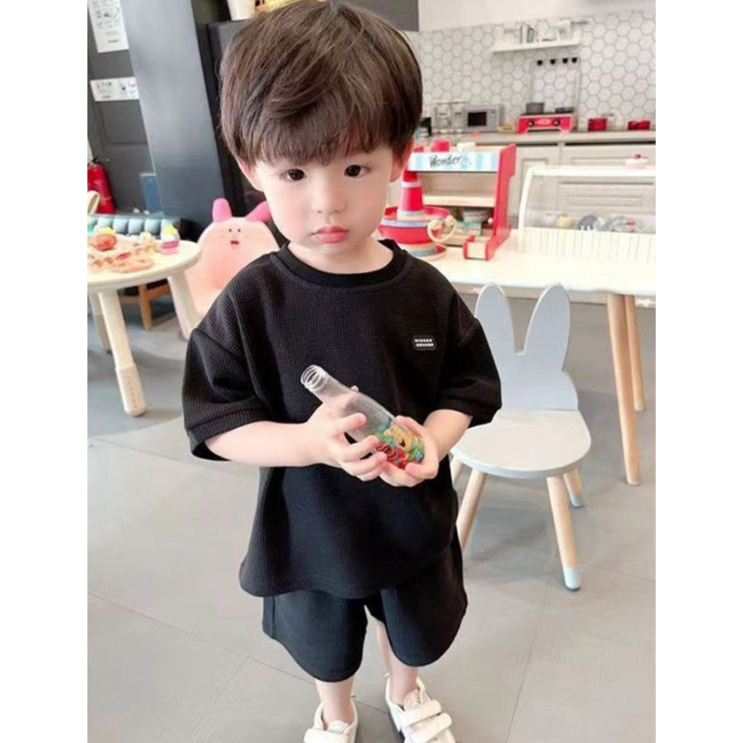 【メール便OK】トップス+ショートパンツセットアップ wrw25ss055