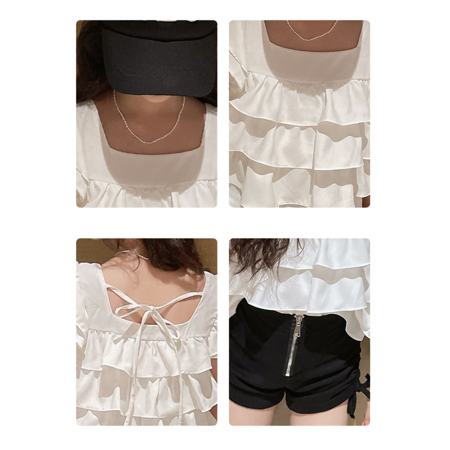 【メール便OK】フリルスクエアネックTシャツ wrw25ss405