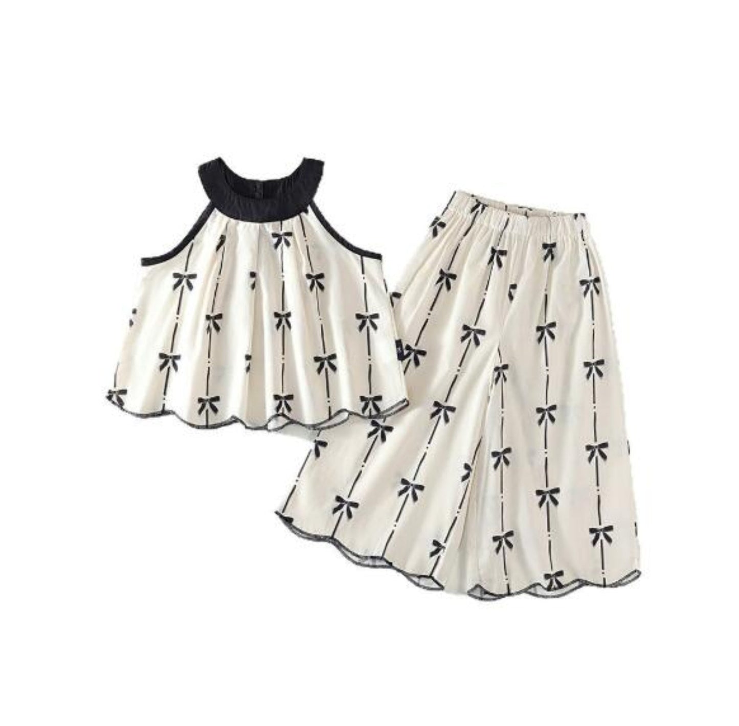 【メール便OK】ノースリーブトップスとワイドパンツセットアップ wrw25ss198