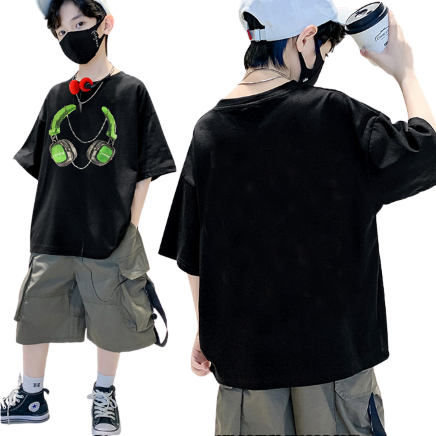 【メール便OK】ヘッドフォングラフィックTシャツ wrw25ss356