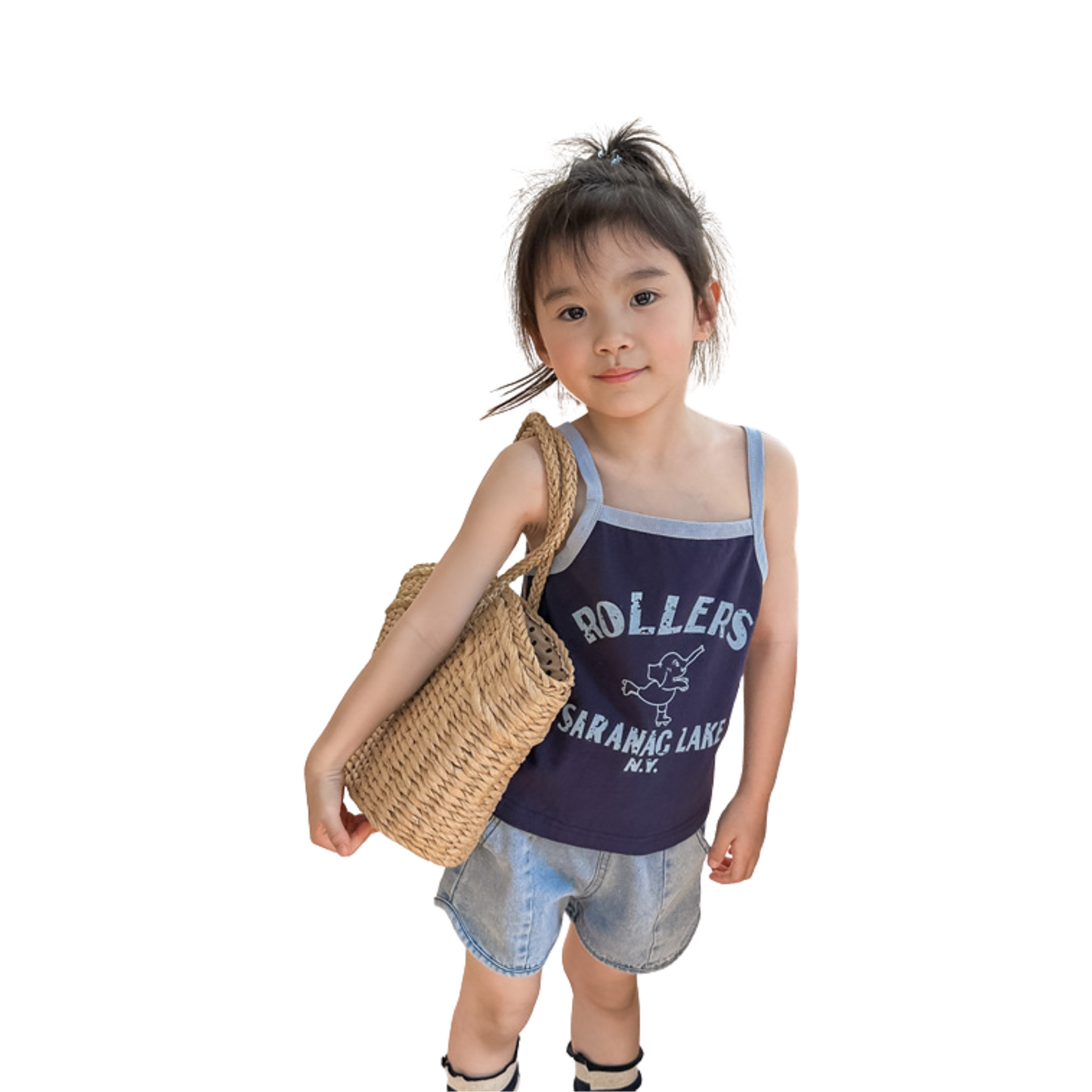 【メール便OK】バイカラーグラフィックキャミソール・Tシャツ wrw25ss445