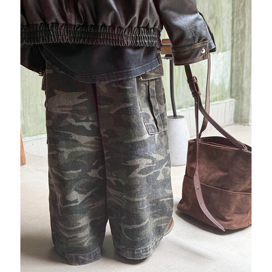 迷彩柄ワイドカーゴパンツ wrw25aw256