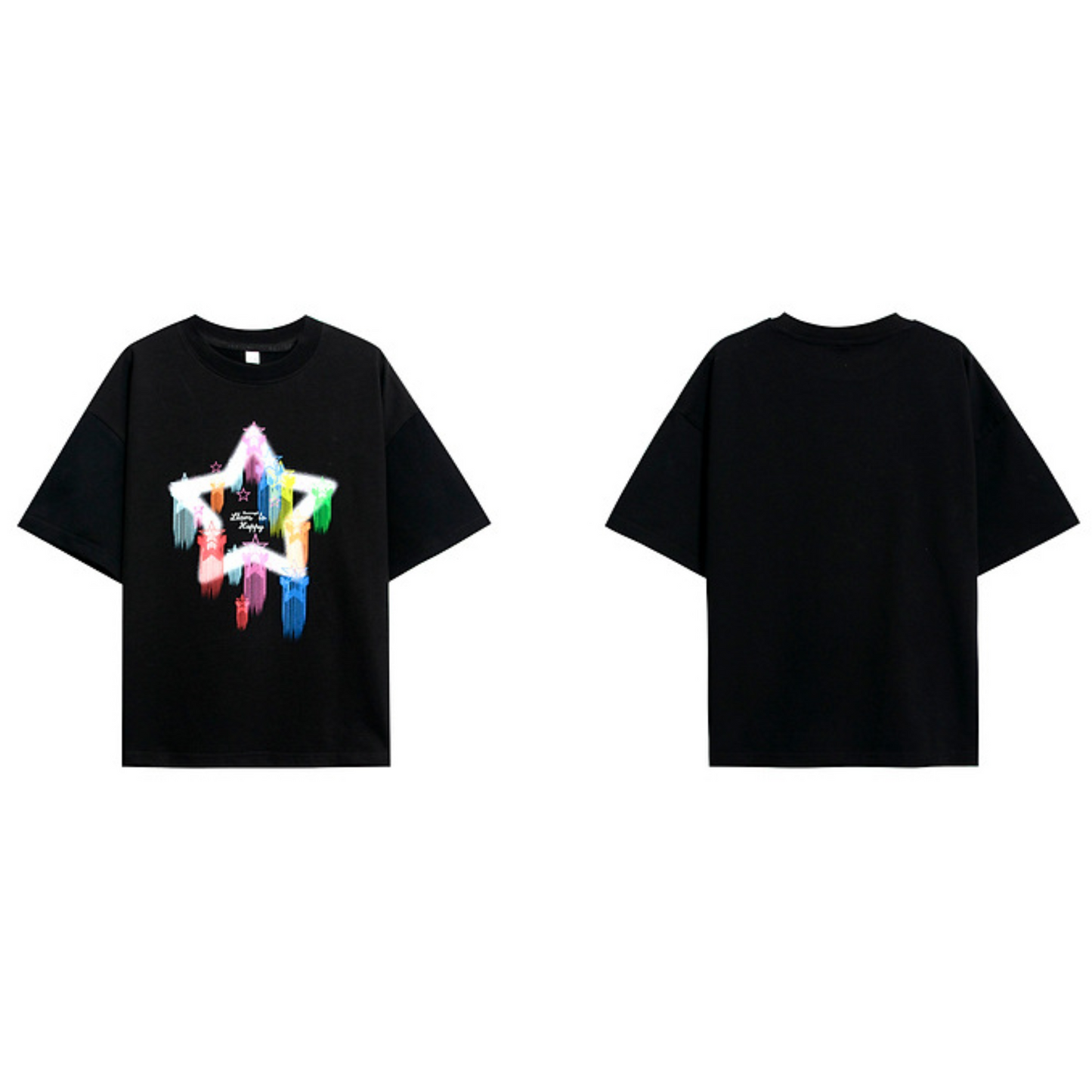 【メール便OK】ネオン×スターグラフィックTシャツ wrw25ss417
