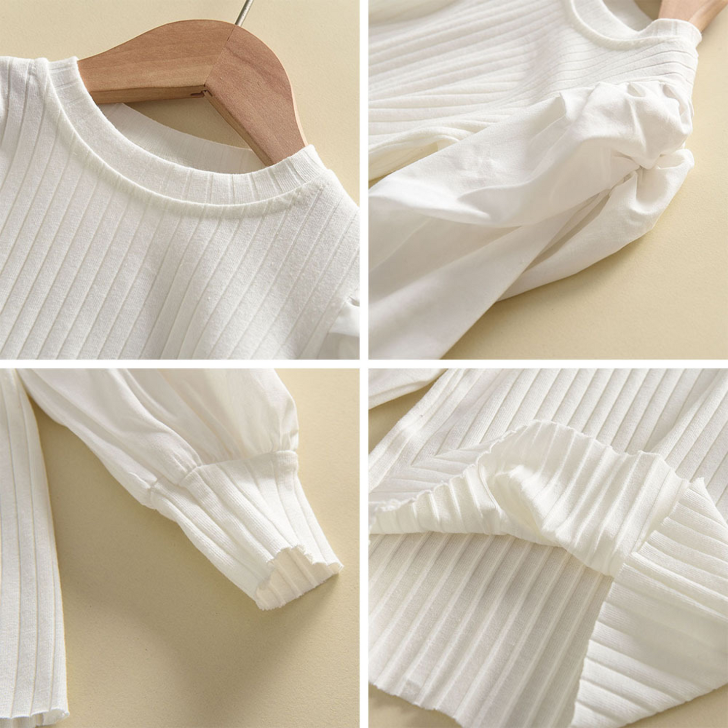 【メール便OK】パフスリーブリブロンT wrw24aw004