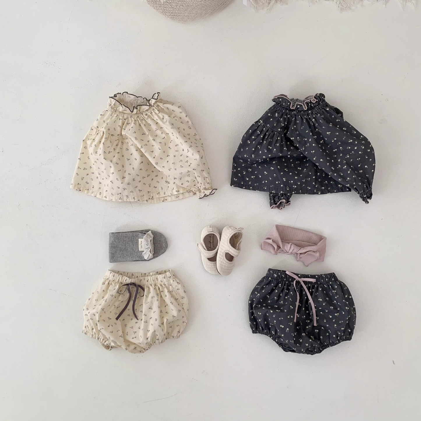 【メール便OK】小花柄長袖ロンパースセットアップ wrw25aw095