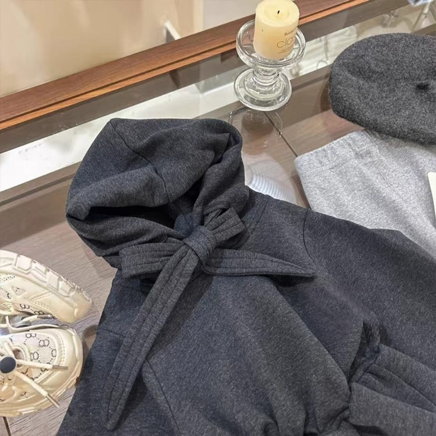 フードxリボンスウェットロンT wrw25aw217