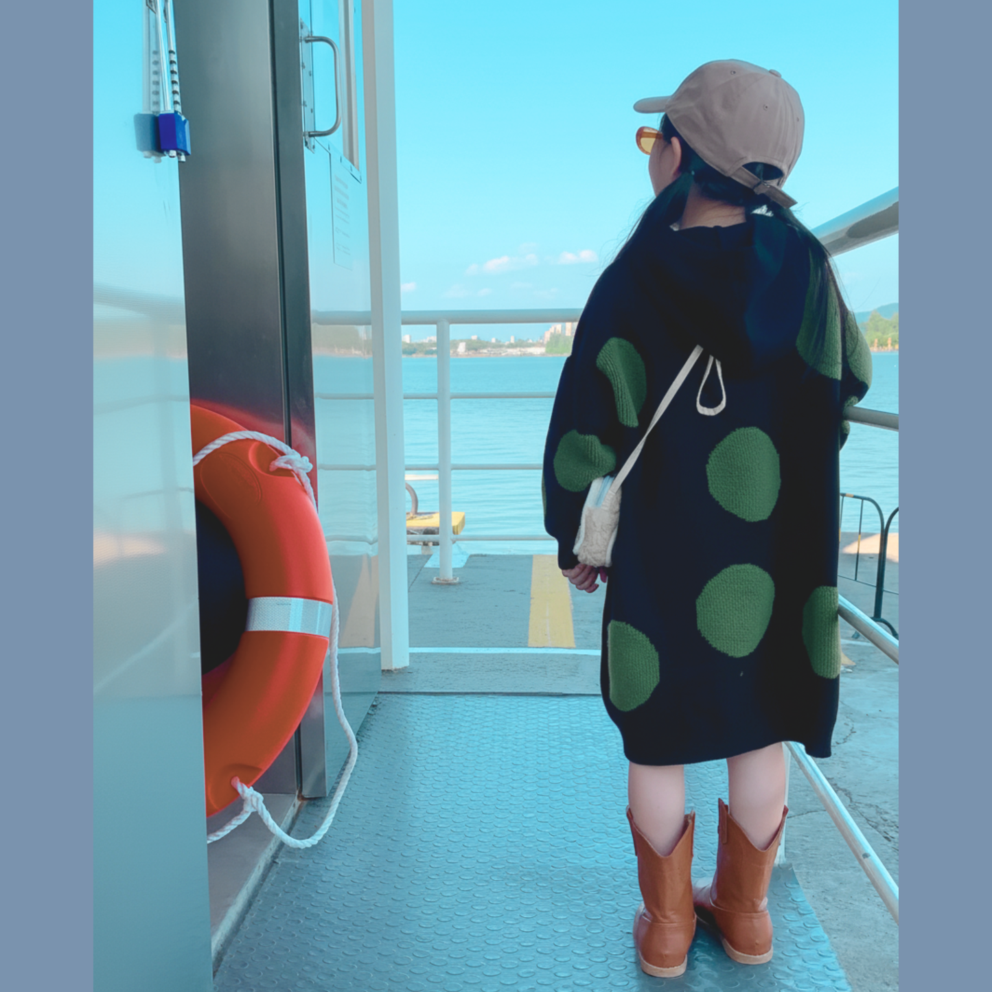 ドット柄水玉フード付きセーターワンピース wrw25aw154