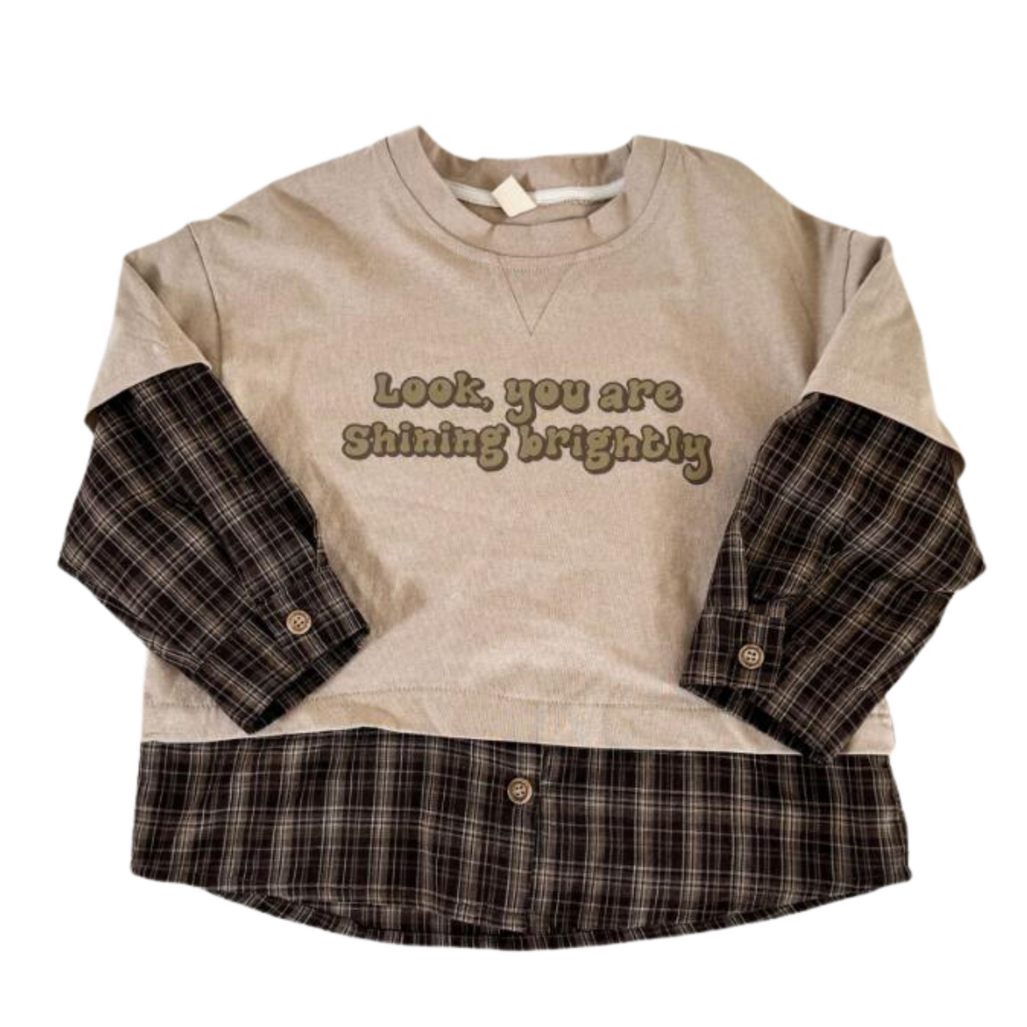 【メール便OK】チェックシャツレイヤードロンT wrw25aw001