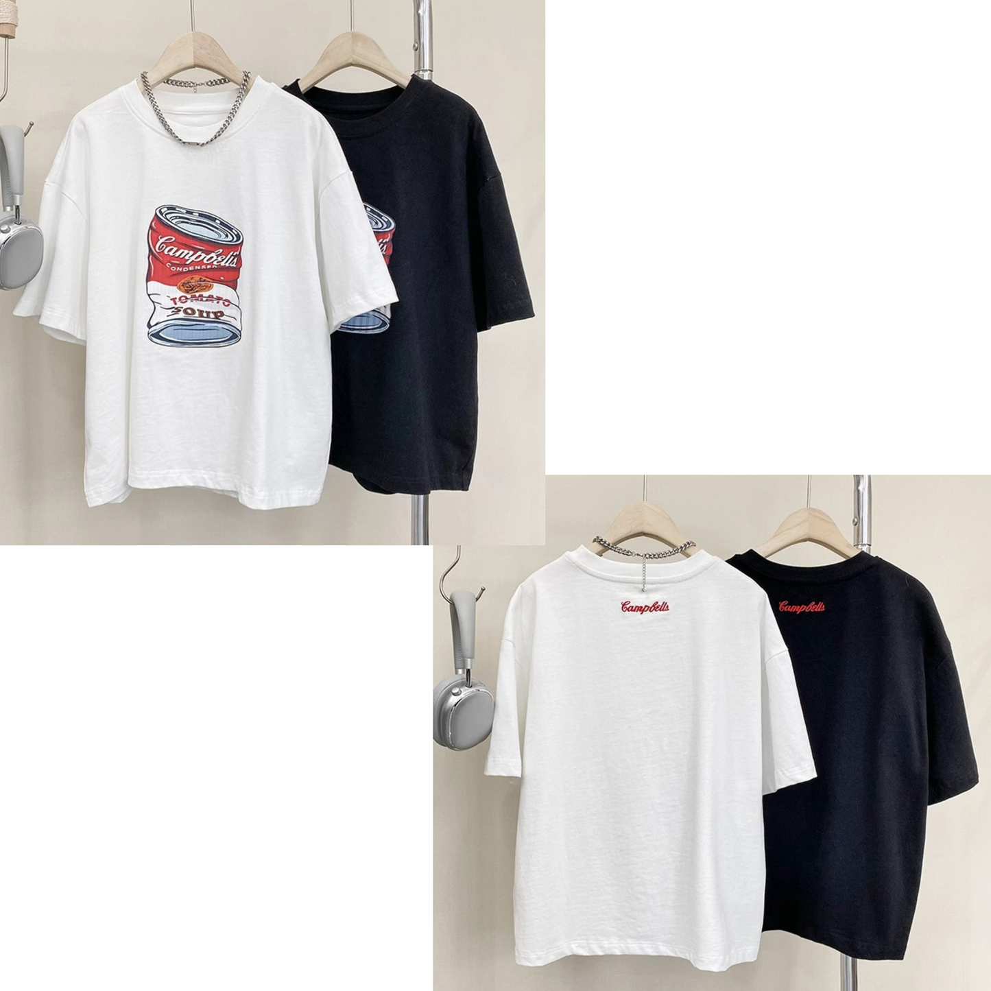 【メール便OK】キャンベル風半袖グラフィックプリントTシャツ wrw25ss308