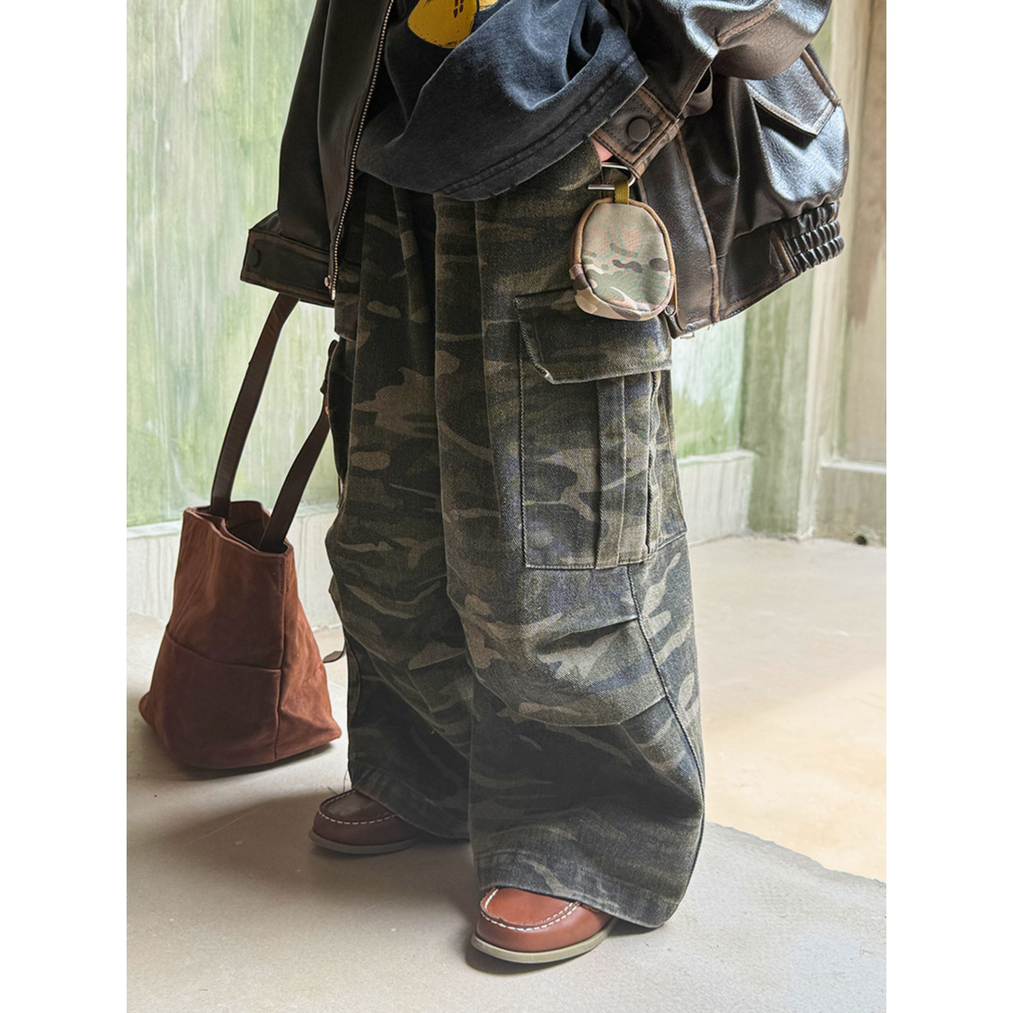 迷彩柄ワイドカーゴパンツ wrw25aw256