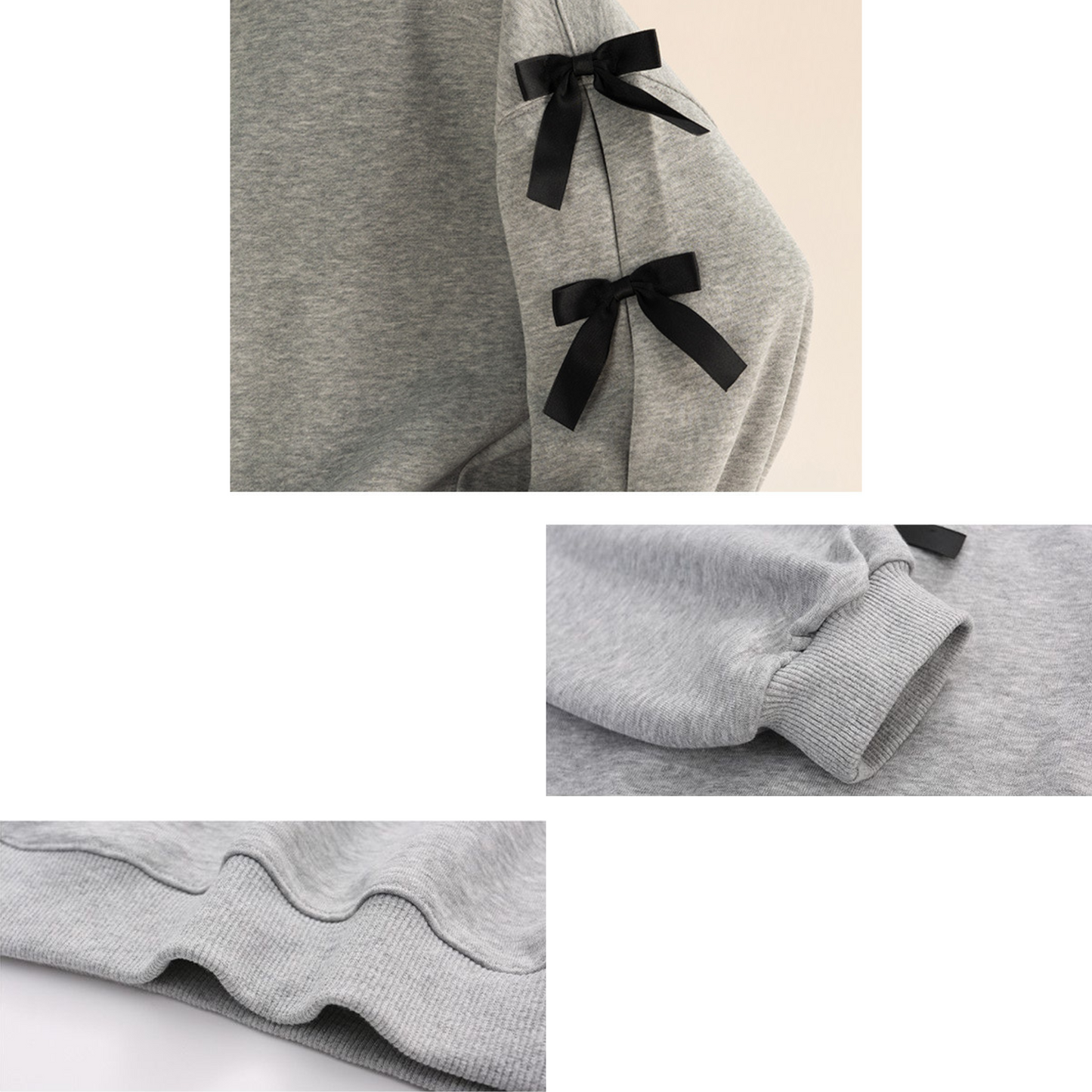 リボン付いた袖のロンT   wrw25aw116