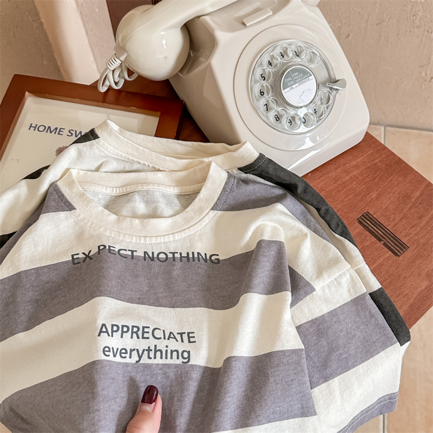 【メール便OK】ドロップショルダーボーダーロンT wrw24aw007 / wrw24ss312