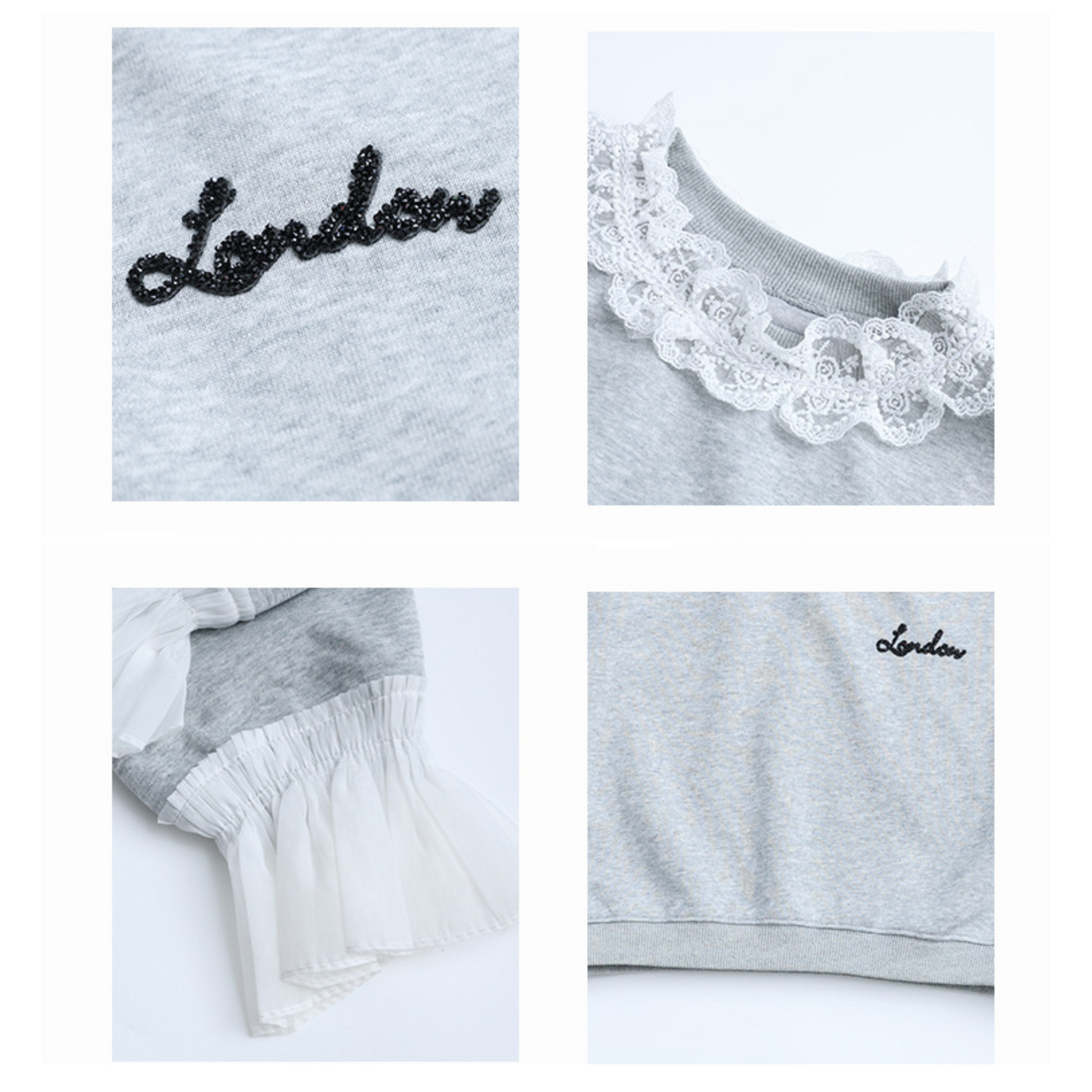 ネックと袖口レースプリーツトップス wrw25sp004