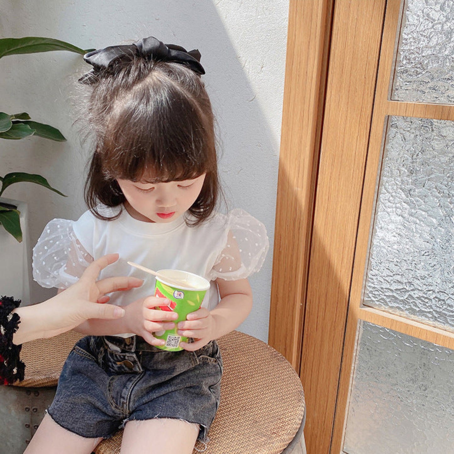 【メール便OK】パフスリーブ シースルー シアー Tシャツ wrw25ss100
