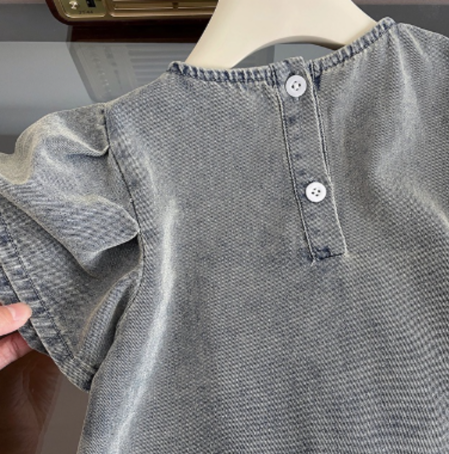 【メール便OK】ヴィンテージ風デニムワンピース wrw25ss158