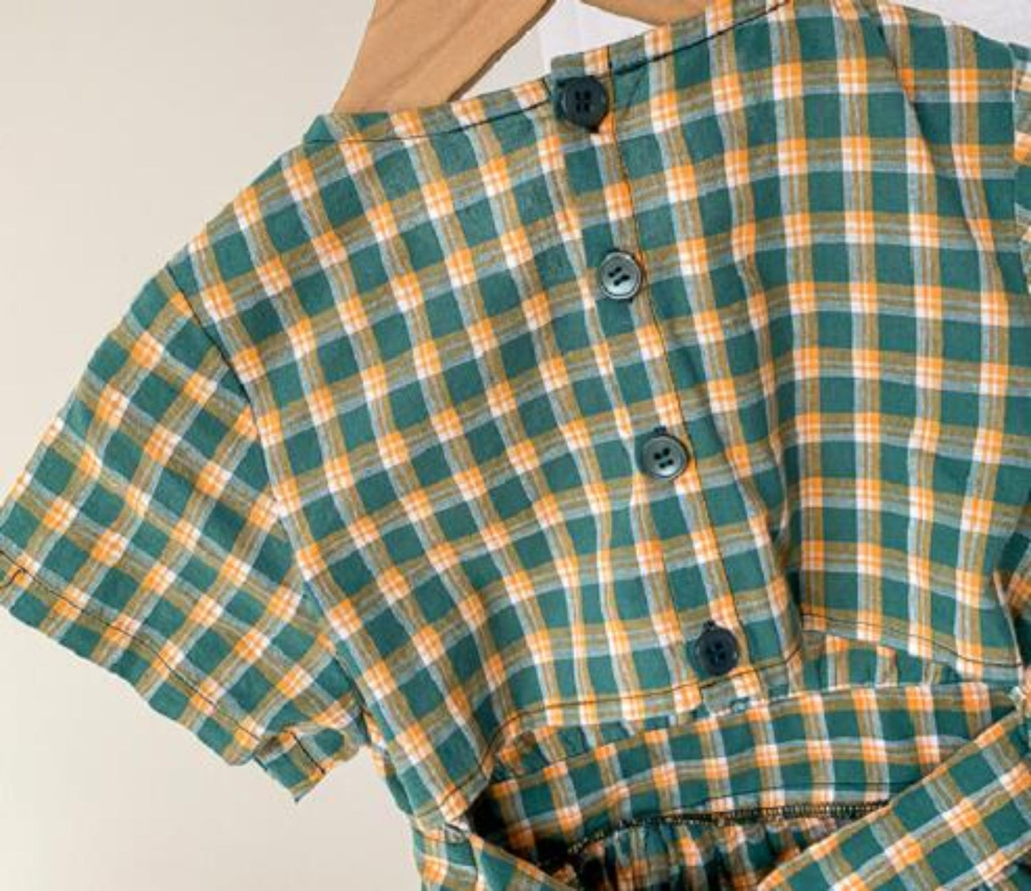 【メール便OK】背中開きチェック柄ワンピース   wrw25ss146