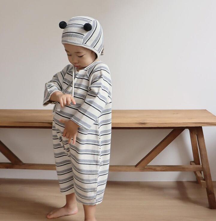 ボーダーワッフルロンパース   wrw25sp061