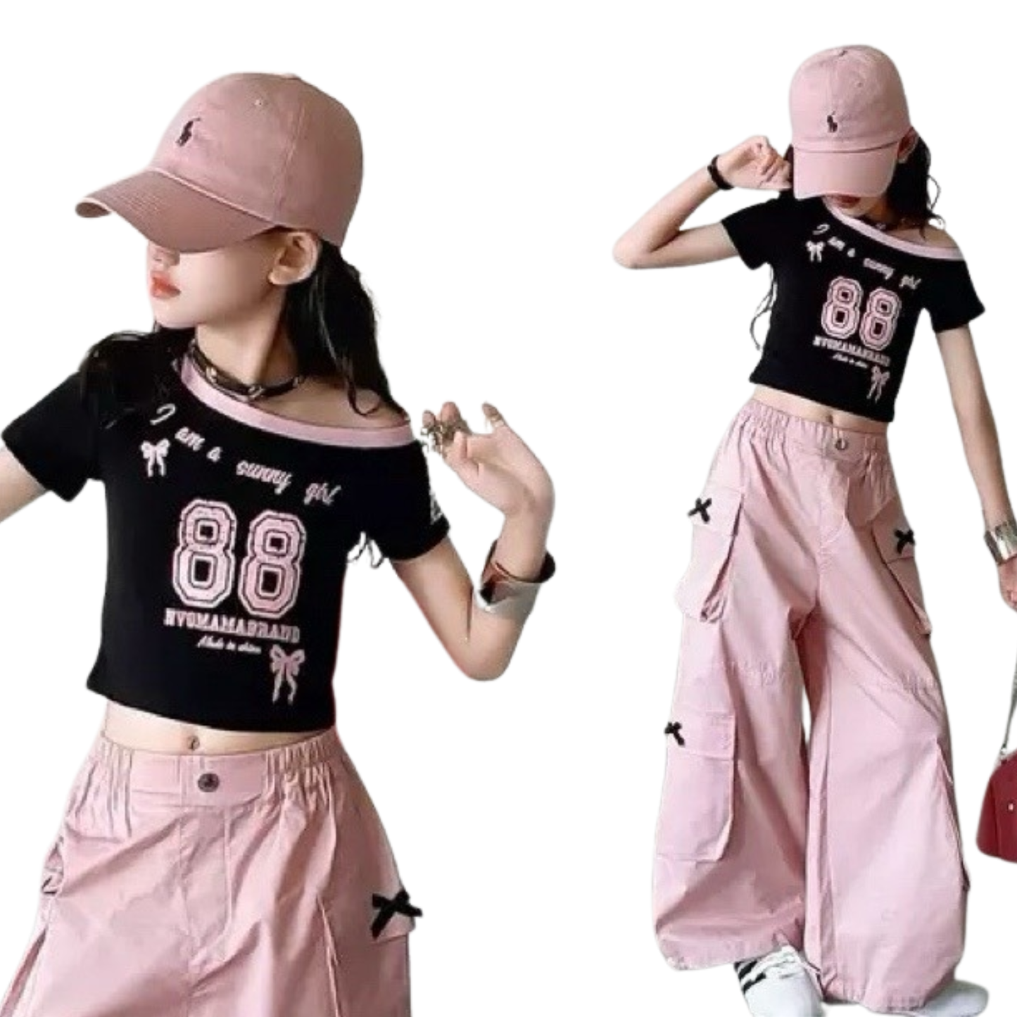 【メール便OK】オフショルダー ナンバリングバイカラー Tシャツ   　wrw1062956