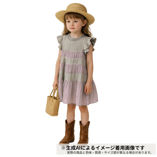 【メール便OK】ふんわり優しいティアードワンピース   wrw25ss464