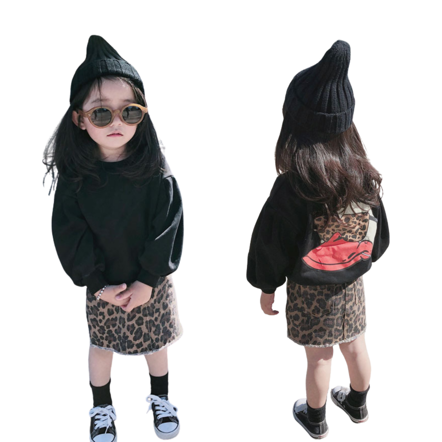 グラフィックロンTとレオパードスカートセットアップ　wrw25sp039