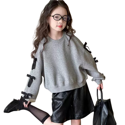 袖リボンスウェットロンT  wrw24aw970