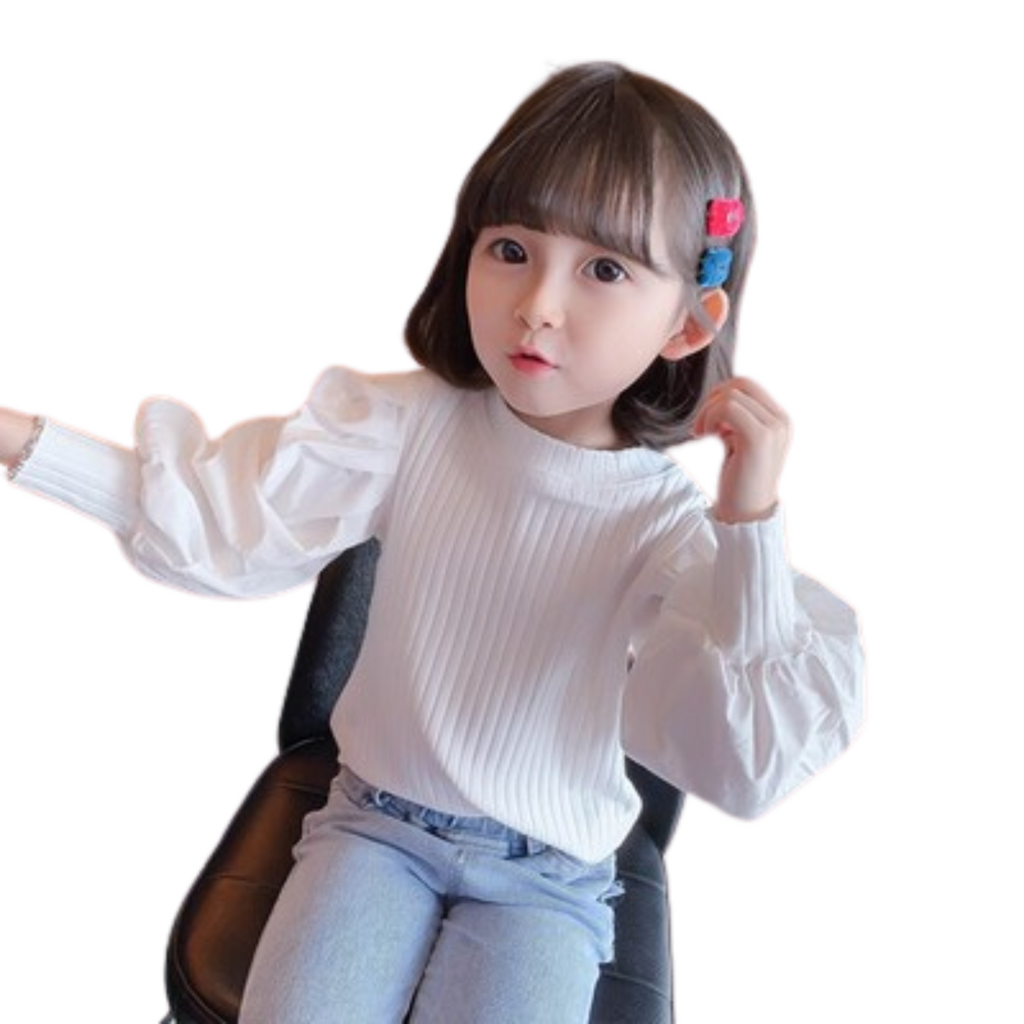 【メール便OK】パフスリーブリブロンT   wrw24aw004