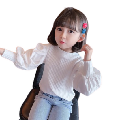 【メール便OK】パフスリーブリブロンT   wrw24aw004