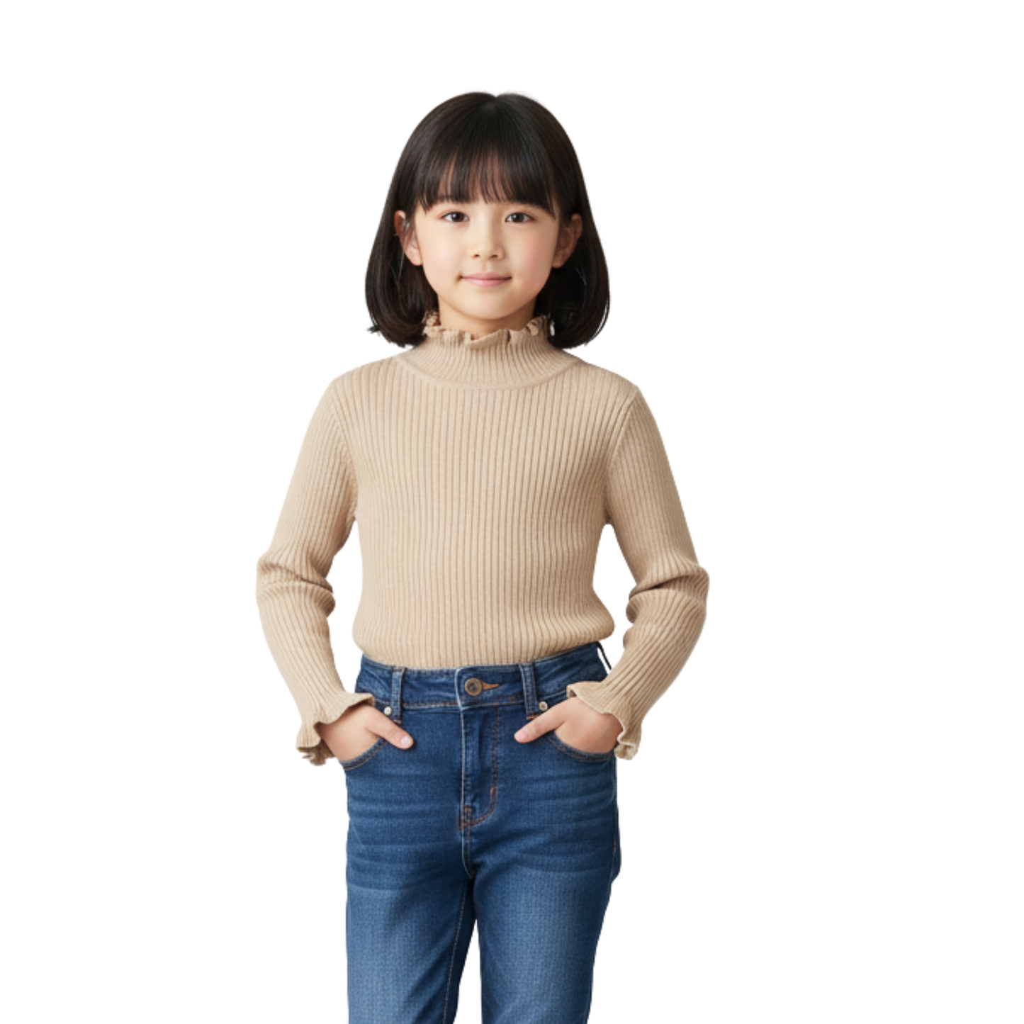 【メール便OK】フリルタートルネックニットロンT  wrw24aw409