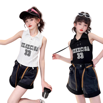 【メール便OK】襟×レースアップTシャツ  wrw25ss460