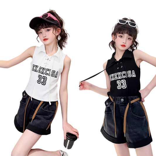 【メール便OK】襟×レースアップTシャツ  wrw25ss460