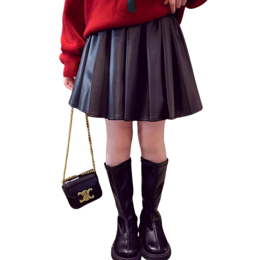 レザー質感プリーツスカート　wrw24aw171