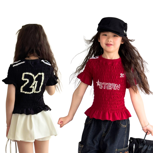 【メール便OK】肩ライン バックナンバー シャーリングTシャツ	wrw1062596