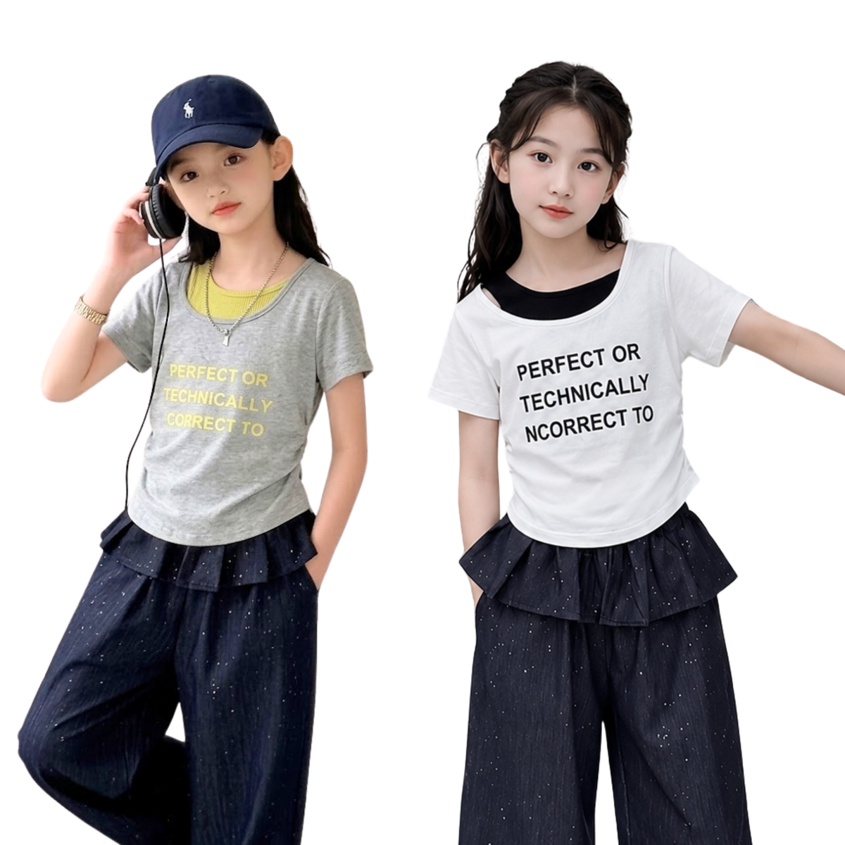【メール便OK】レイヤード風  オフショルダー 英字ロゴ Tシャツ 　wrw1062906