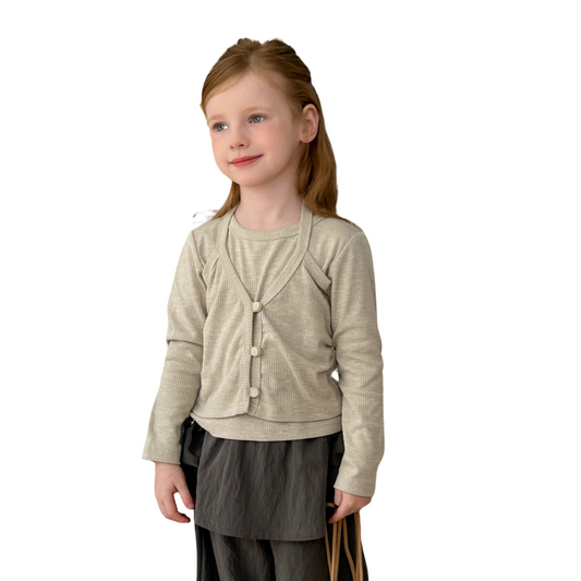 【メール便OK】ベスト風2レイヤーデザインロンT  wrw25aw079