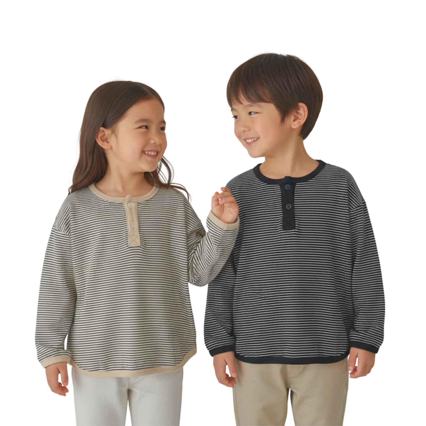 【メール便OK】ボーダーヘンリーネックロンT   wrw25aw132