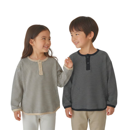 【メール便OK】ボーダーヘンリーネックロンT   wrw25aw132