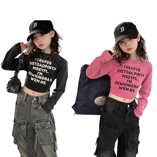 【メール便OK】ストリート感満点クロップドロンT  wrw25aw071