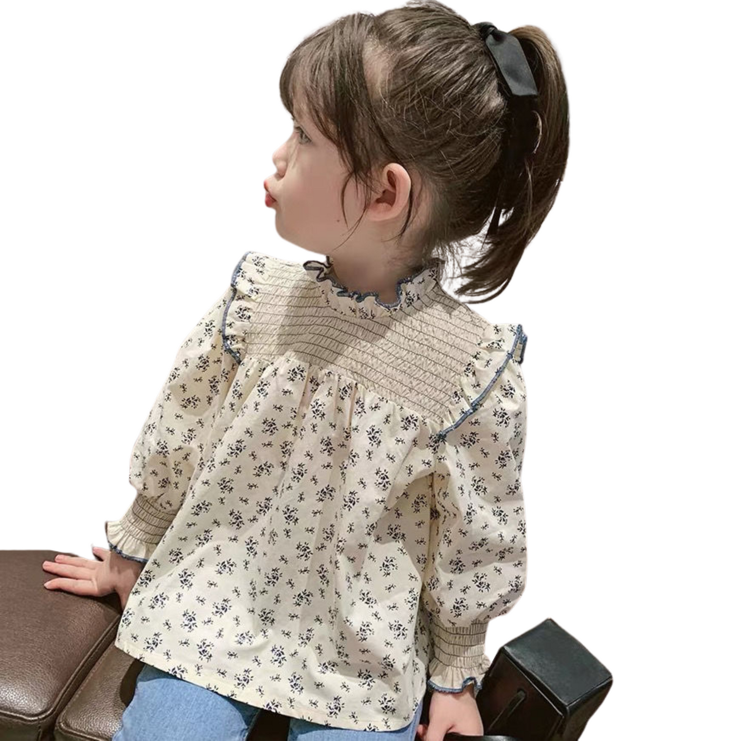 【メール便OK】スモッキング花柄ブラウス  wrw25sp080