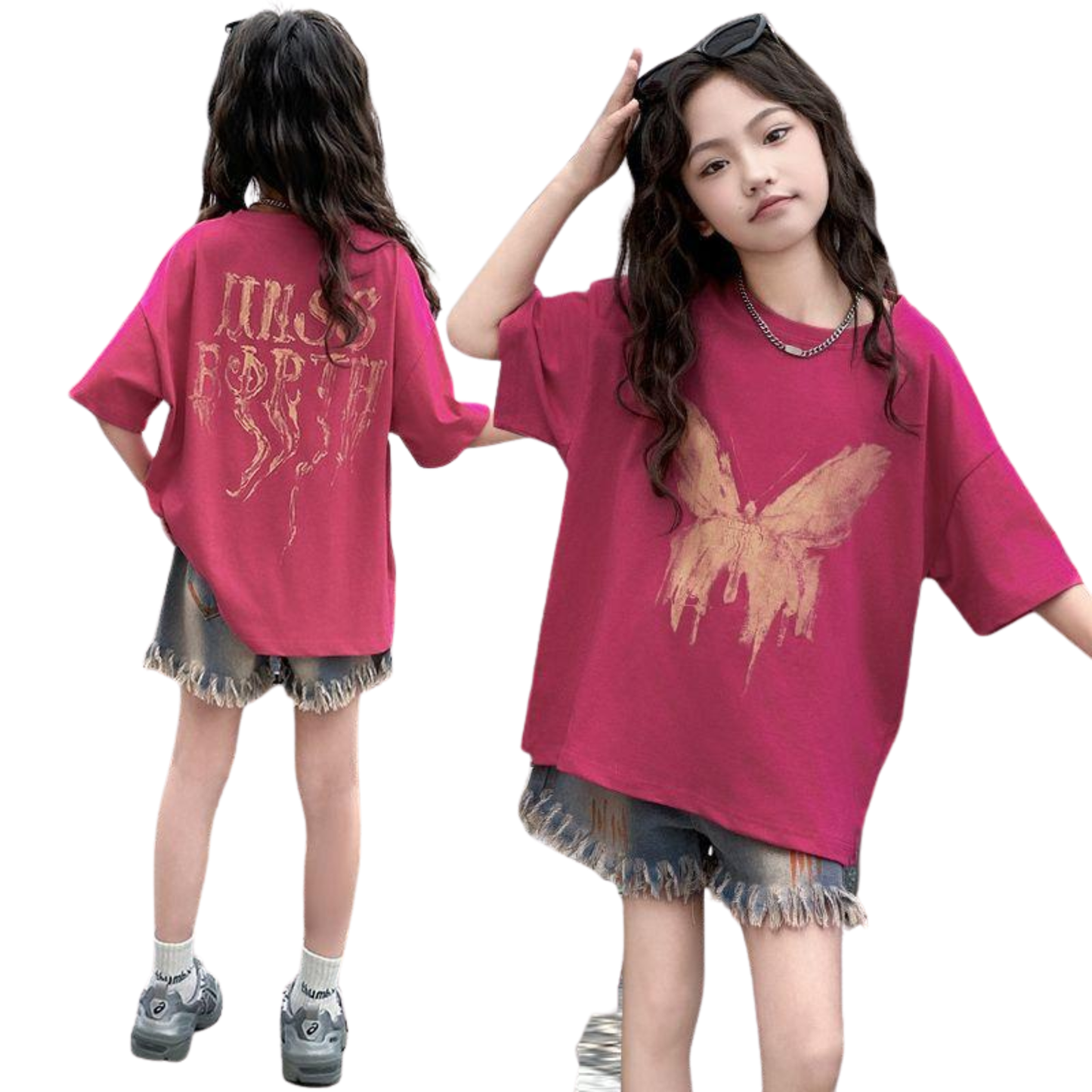 グランジバタフライ・ビッグTシャツ     wrw1062396