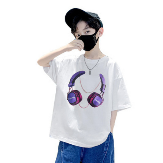 【メール便OK】ヘッドフォングラフィックTシャツ   wrw25ss356