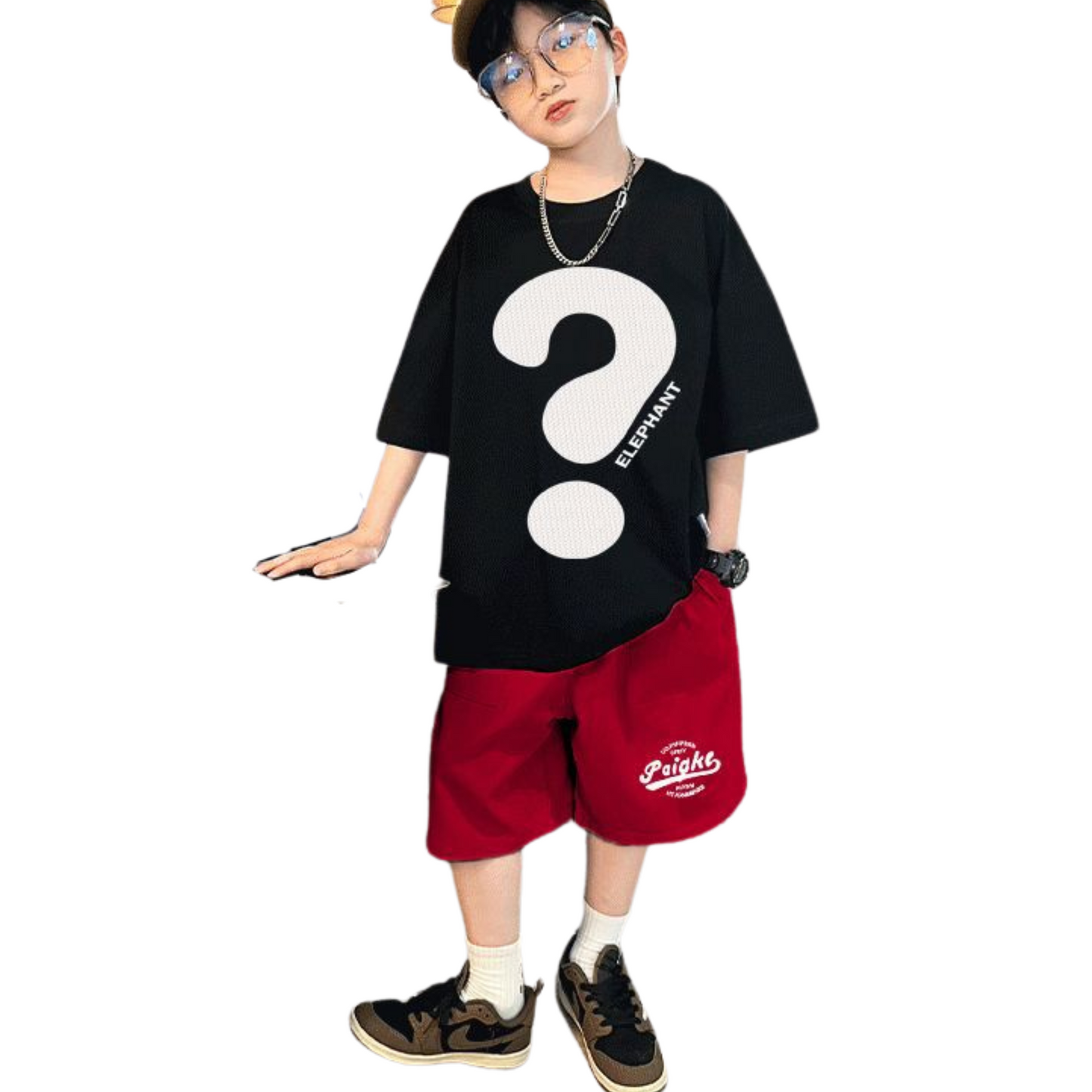 【メール便OK】クエスチョンマークビッグロゴグラフィックTシャツ  wrw25ss333