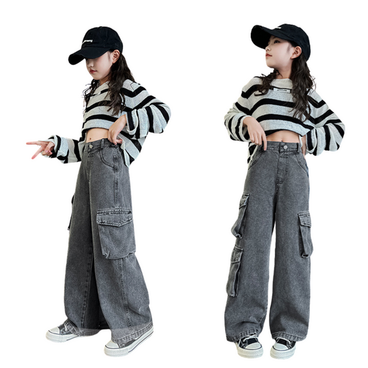 サイドポケット付きデニムワイドカーゴパンツ wrw25aw052