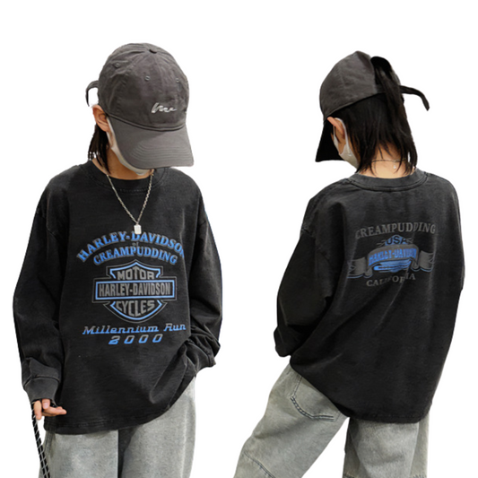 【メール便OK】 ヴィンテージライクなグラフィックスウェットロンT   wrw25sp003