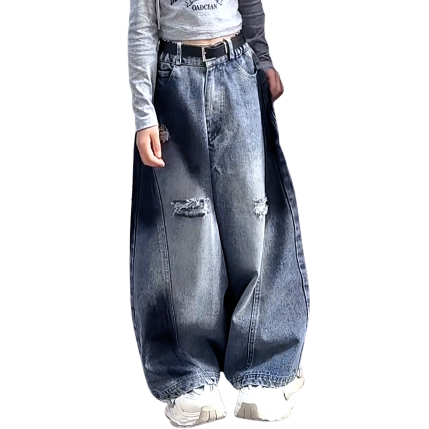 ストリートスタイルダメージワイドデニムパンツ wrw25aw063