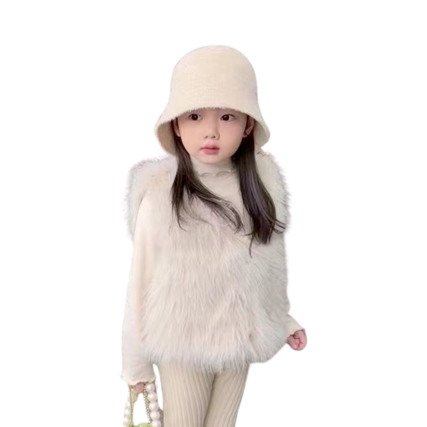 ふわふわファー調のベスト wrw24aw255