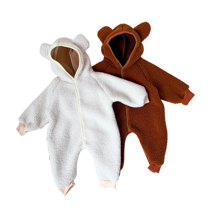 耳付きフードカバーオールふわふわロンパース    wrw25aw227