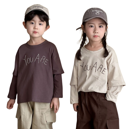 【メール便OK】ロゴ刺繍ドロップショルダーロンT  wrw25aw088