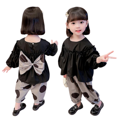 ボリューム袖トップスとドットパンツセットアップ　wrw24aw110 / wrw24ss321