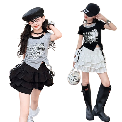 フェイクレイヤード サイドドロスト イレヘムTシャツ  　wrw1062656